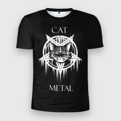 Мужская футболка 3D Slim Cat metal