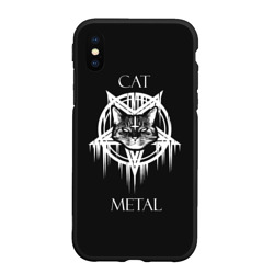 Чехол для iPhone XS Max матовый Cat metal