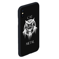 Чехол для iPhone XS Max матовый Cat metal - фото 2