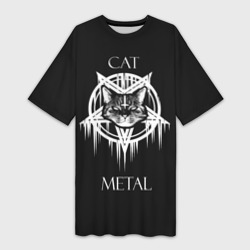 Платье-футболка 3D Cat metal