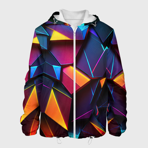 Мужская куртка 3D Неоновые абстрактные плиты, цвет 3D печать