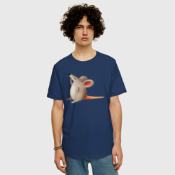 Мужская футболка хлопок Oversize Задумчивая крыса - фото 2