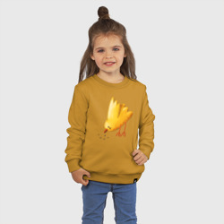 Детский свитшот хлопок Желтая птичка клюет зерна - фото 2