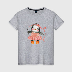 Пингвин балерина – Женская футболка хлопок с принтом купить со скидкой в -20%
