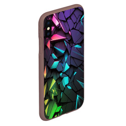 Чехол для iPhone XS Max матовый Неоновые абстрактные каменные плиты - фото 2