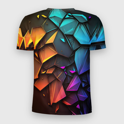 Мужская футболка 3D Slim Неоновая абстрактная чешуя дракона, цвет 3D печать - фото 2