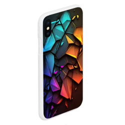 Чехол для iPhone XS Max матовый Неоновая абстрактная чешуя дракона - фото 2