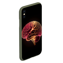 Чехол для iPhone XS Max матовый Нейронный неоновый мозг - фото 2