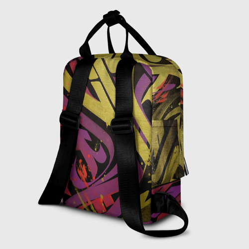 Женский рюкзак 3D с принтом Calligraphic style, вид сзади #1
