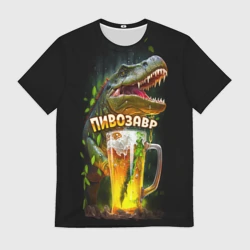 Мужская футболка 3D Пивозавр в лесу