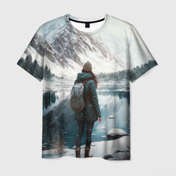 Мужская футболка 3D Путешествие в горы