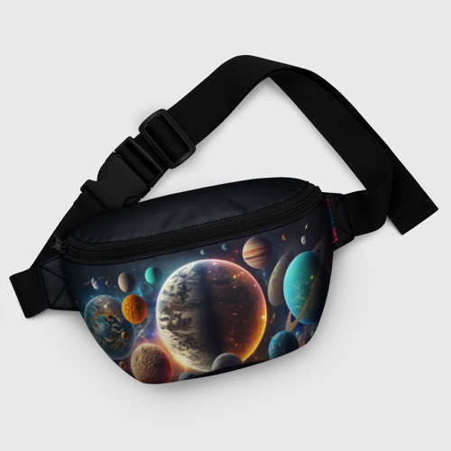 Поясная сумка 3D с принтом Ппланеты и космос от нейросети, фото #5