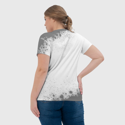 Женская футболка 3D с принтом Финансист: за работой, вид сзади #2
