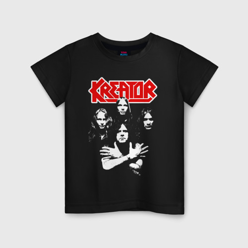 Детская футболка хлопок с принтом Kreator rock, вид спереди #2