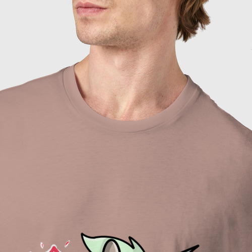 Мужская футболка хлопок Единорог ДНД, цвет пыльно-розовый - фото 6