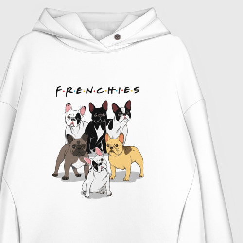 Женское худи Oversize хлопок Frenchies, цвет белый - фото 3