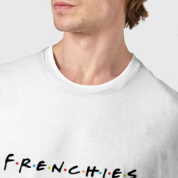 Футболка с принтом Frenchies для мужчины, вид на модели спереди №4. Цвет основы: белый