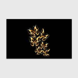 Бумага для упаковки 3D Золотые бабочки на черном