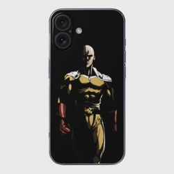 Чехол для iPhone 16 силиконовый с защитой камеры Накаченный Сайтама