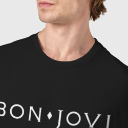 Футболка с принтом Bon Jovi It's My Life для женщины, вид на модели спереди №4. Цвет основы: черный
