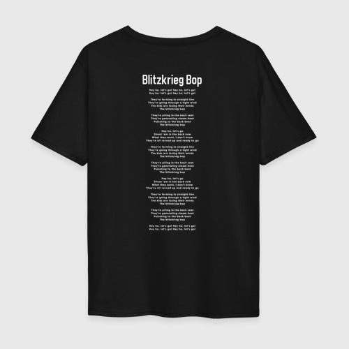Мужская футболка хлопок Oversize Ramones Blitzkrieg Bop, цвет черный - фото 2