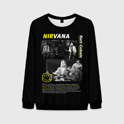 Мужской свитшот 3D с принтом Nirvana bio, вид спереди #2