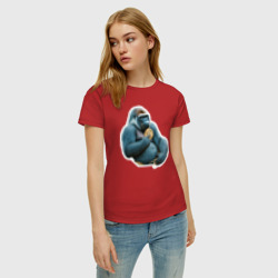 Женская футболка хлопок Горилла-мутант с печеньем - фото 2