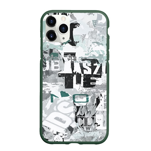 Чехол для iPhone 11 Pro матовый Ice Tea Style, цвет темно-зеленый
