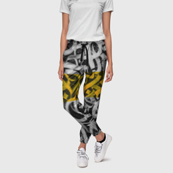 Женские брюки 3D Yellow Callicraphic - фото 2
