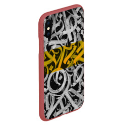 Чехол для iPhone XS Max матовый Yellow Callicraphic - фото 2