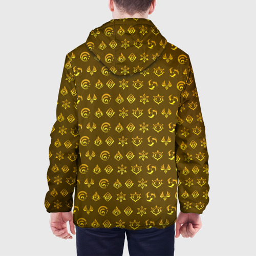 Мужская куртка 3D с принтом Паттерн элементали под гео, вид сзади #2