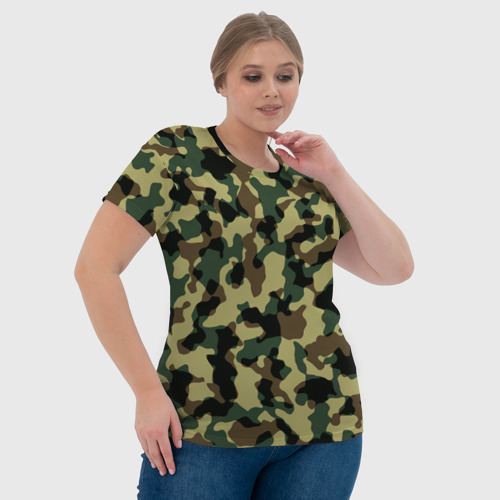Женская футболка 3D с принтом Военный камуфляж, фото #4