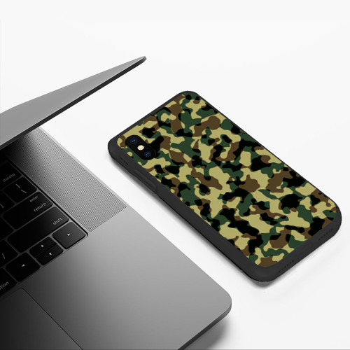 Чехол для iPhone XS Max матовый Военный камуфляж, цвет черный - фото 5