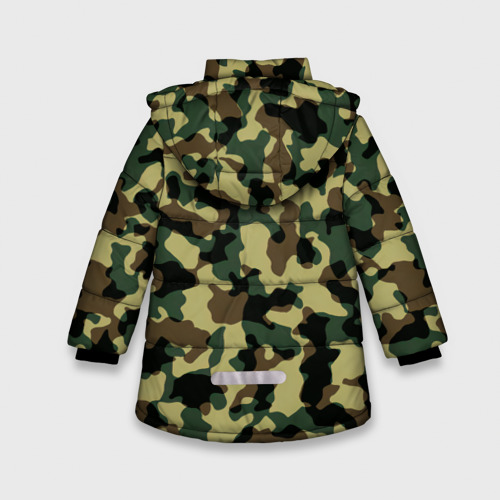 Зимняя куртка для девочек 3D Военный камуфляж, цвет черный - фото 2