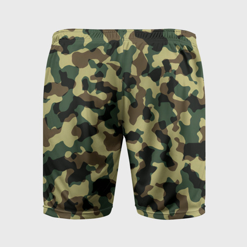 Мужские шорты спортивные с принтом Военный камуфляж, вид сзади #1