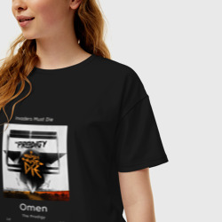 Женская футболка хлопок Oversize Prodigy Omen плеер - фото 2
