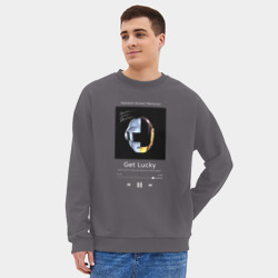 Мужской свитшот oversize без начеса хлопок Daft Punk Get Lucky - фото 2