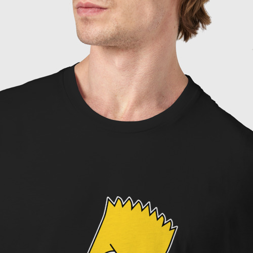 Мужская футболка хлопок с принтом Нирвана Барт Симпсон рокер, фото #4