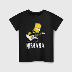 Детская футболка хлопок Нирвана Барт Симпсон рокер