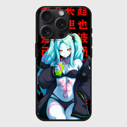 Чехол силиконовый для Apple iPhone 15 Pro матовый Ребекка на красных иероглифах