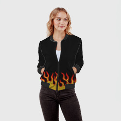 Женский бомбер 3D Горящее пламя - фото 2