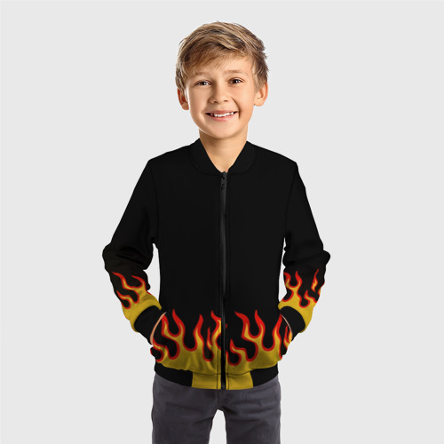 Детский бомбер 3D Горящее пламя, цвет черный - фото 4