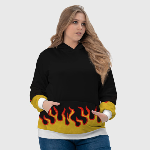 Женская толстовка 3D Горящее пламя, цвет 3D печать - фото 6