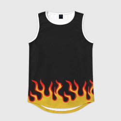 Мужская спортивная майка 3D Горящее пламя