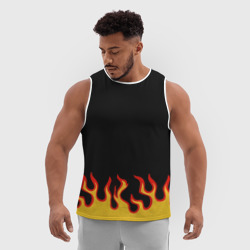 Мужская спортивная майка 3D Горящее пламя - фото 2