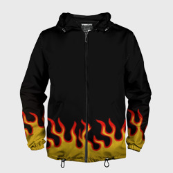 Мужская ветровка 3D Горящее пламя