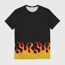 Мужская футболка 3D Горящее пламя