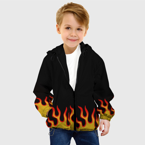 Детская куртка 3D Горящее пламя, цвет черный - фото 3