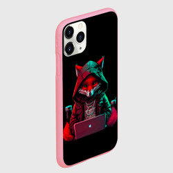 Чехол для iPhone 11 Pro Max матовый Лис за ноутбуком от нейросети - фото 2