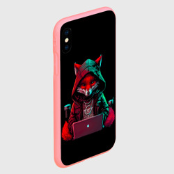 Чехол для iPhone XS Max матовый Лис за ноутбуком от нейросети - фото 2